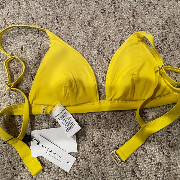 Vitamin A Bikini Top XS Yellow - Picture 3 of 4